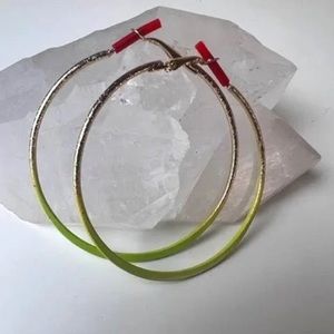 Green Gold Fashion Hoop Earrings